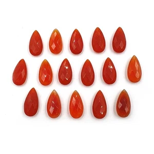 Natürliche Karneol Birne Briolette Schliff Lose Edelstein Lot 9 Stck. 9*18,5 MM 50 CT - Bild 1 von 6