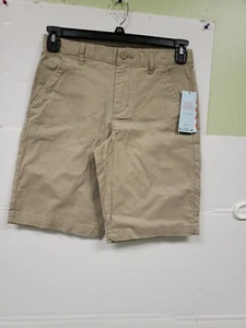 Cat & Jack Boys School Uniform Khaki  Shorts Beige Stretch Sz 12 Husky NWT  - Picture 1 of 11