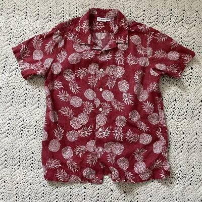 Camisa Hawaiana Reyn Spooner x Uniqlo Algodón Piña Manga Corta Roja (Talla 13) Foto 1 de 4