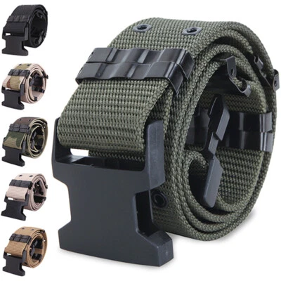 Men's Tactical Belt Heavy Duty Webbing Belt Adjustable Military Style Nylon Belt - Image 1 of 4