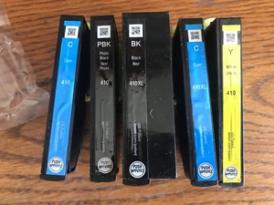 Posten 5 leere Virgin Original Epson 410XL schwarz, PBK, C, Y Tintenpatronen zum Nachfüllen - Bild 1 von 3