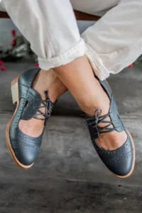NEW Bali ELF Scandinavia Leather Lace Up Women's Oxford Sz US 7- Gray - Picture 1 of 11