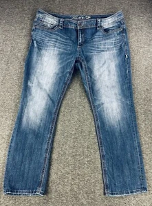 Vintage 7 For All Mankind Jeans Womens 22 22 x 31 Straight Plus Lux Y2K Zipper - Picture 1 of 13