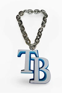 Tampa Bay Rays Big Chain Necklace | 8x7" EVO Foam Pendant | Silver Chain - Picture 1 of 3