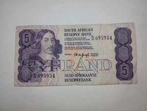 South Africa 5 Rand 1978-81 Good Condition Foreign Banknote World Paper Currency - Picture 1 of 2