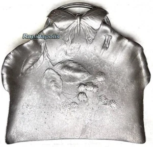 Antique Kayserzinn 4253 German Pewter Table Crumb Dust Pan with Butterfly Handle - Picture 1 of 7