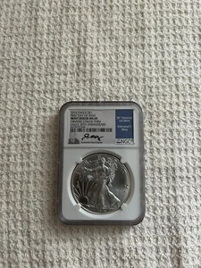 2016 Silver Eagle NGC ms69 Error Obverse Strike Thru. Very Rare Ed Moy Signed. - Picture 1 of 4