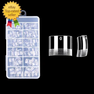 Extra Short Square Nail Tips 240Pcs Half Matte Square French Nail Tips Short - Picture 1 of 12