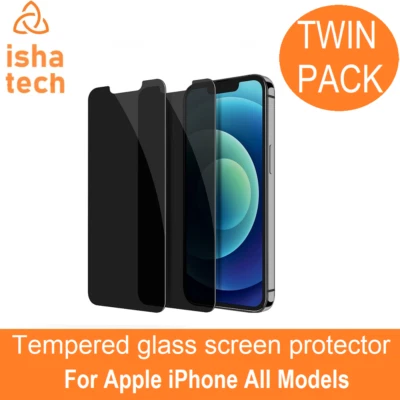 2 Pack Privacy Tempered Glass Screen Protector For iPhone 16 15 14 13 12 11 Max - Image 1 of 4