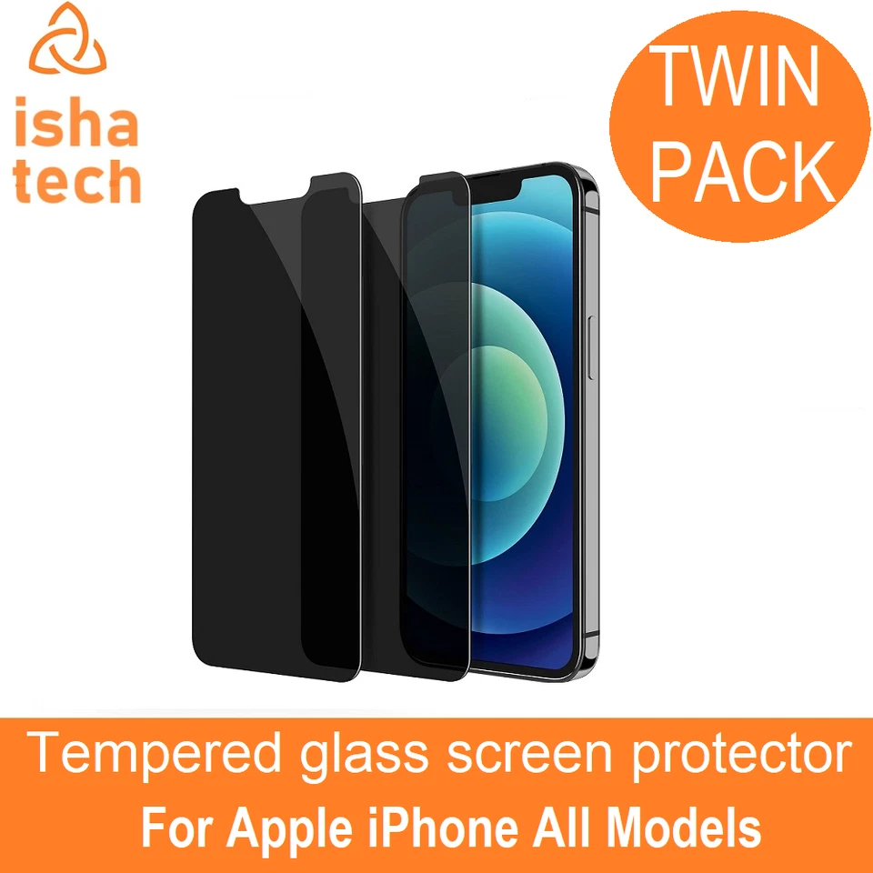 2 Pack Privacy Tempered Glass Screen Protector For iPhone 16 15 14 13 12 11 Max - Image 1 of 4