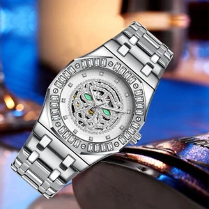 Full Diamond Tiger Automatic Mechanical Watch Casual Fashion Luminous Watch - Picture 1 of 8