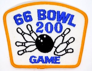 Patch Bowling 66 Bowl 200 Game Oklahoma City OK Blue 4 x 3 In Pins Strikes - Picture 1 of 2