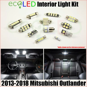 Fits 2013-2018 Mitsubishi Outlander WHITE LED Interior Light Accessories Kit 10x - Picture 1 of 12