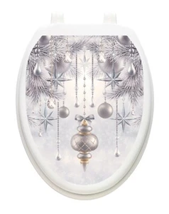 Silver Frost Toilet Tattoos Vinyl Lid Decoration Removable Reusable - Picture 1 of 1
