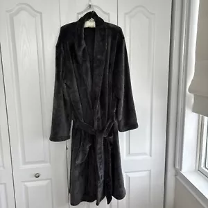 Perry Ellis Portfolio Robe Mens One Size Gray Grey Super Soft Fleece Robe - Picture 1 of 7