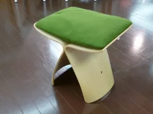 Sori Yanagi Butterfly Stool Tendo Mokko Cushion Green From Japan New - Picture 1 of 6