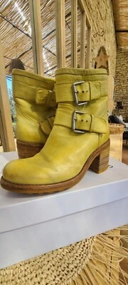 Bottines Free Lance en cuir jaune taille 37 - Photo 1/4