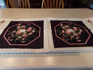 18" X 44" PANEL VINTAGE CUT & SEW  FLORAL PILLOW SQUARES NEW COTTON #379 - Picture 1 of 6