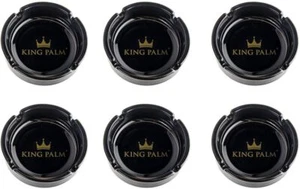 King Palm | Round Glass Ashtray Black | Glass Cigarette Ashtray | 6 Pack Display - Bild 1 von 8