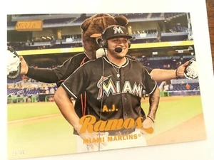 2017 Topps Stadium Club Jumbo 5x7 A.J. Ramos Marlins 273 #’d 01/10 Gold - Picture 1 of 1