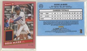 2020 Panini Donruss Retro 1986 Materials Red /99 Ozzie Albies #86M-OA
