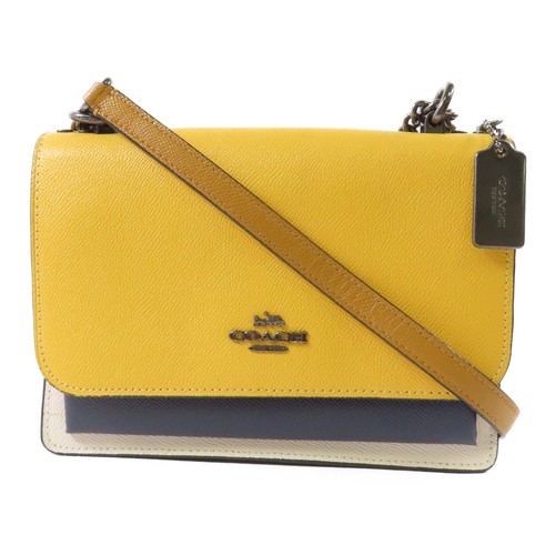 Borsa a tracolla Coach Shw in tela rivestita multicolore giallo rosa