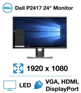 Dell P2417H 24" FHD IPS LAPTOP COMPUTER PC Monitor HDMI USB Height Adjustable - Picture 1 of 3