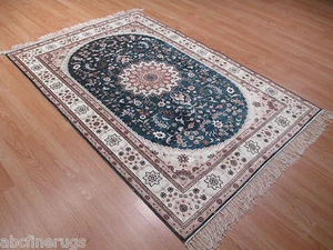 4x6 Super Fine 100% SILK Intricate Design Handmade-knotted Rug 582347 - Picture 1 of 12