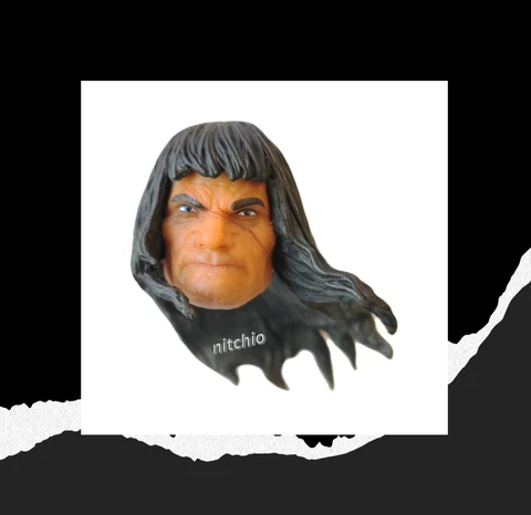 Mezco One:12 Conan The Conqueror - HEAD SCULPT WIND BLOWN HAIR 1/12 Scale Fodder Cover