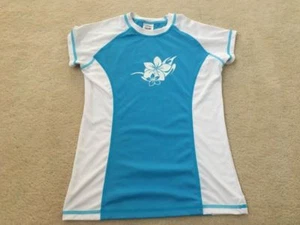 Damengröße Small blau weiß Badeoberteil Hamakua passt eng leicht Surf Blumenmuster - Bild 1 von 3