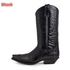 Retro Men Embroidered Shoes Western Boot Broad Pointed Toe Western Cowboy Boots