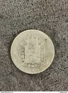 50 CENTIMES 1886 ARGENT BELGIQUE LEGENDE FRANCAISE LEOPOLD II / BELGIUM SILVER - Picture 1 of 2