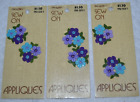 6 Wrights Sew On Patch Appliqué Flowers PURPLE BLUE LAVENDER Vtg Lot 2X3 Floral