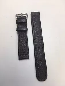 Vintage Brown Leather Watch Strap British Hand Made 1950s Sewn End 16mm N.O.S. - Picture 1 of 14