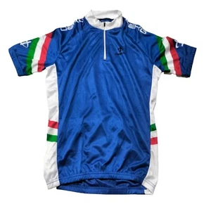 Maglia Ciclismo Vintage Cycling Jersey Shirt Maillot Deko Tricolore Blu S - Foto 1 di 8
