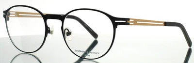 Gafas de borde completo redondas unisex negras PRODESIGN 6155 6011 53-20-140 B:44 Foto 1 de 4