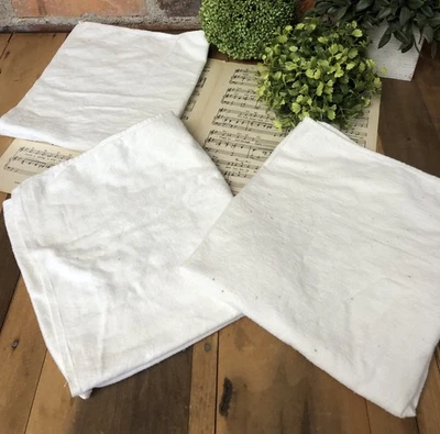 Lote de 3 pañales planos antiguos vintage grandes de tela de franela para bebé 21" x 35" COMO ESTÁN Foto 1 de 4