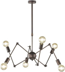 Wofi Carmona Ceiling Pendant Telescopic Chandelier 6 Light Antique Brown - Picture 1 of 3