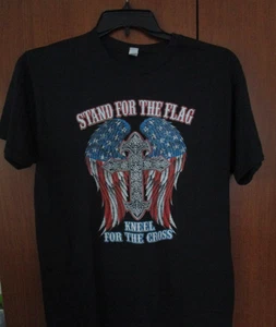 Stand For the Flag Tee Kneel Cross Medium Cotton Polyester Chest 39 Length 28.5 - Picture 1 of 5