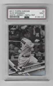 ALEX BREGMAN 2017 TOPPS CHROME WHITE JERSEY SEPIA REFRACTOR #9 PSA 9 - Picture 1 of 2