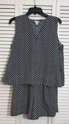 J. Pantalones Cortos Crew Factory Mameluco Azul Blanco Espalda Abierta Sin Mangas Talla 6 F0985 Foto 1 de 4