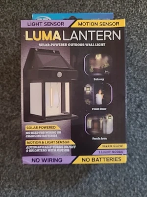 JML Solar Powered Outdoor Luma Lantern with Motion Activation - Image 1 of 4
