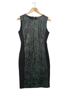 ANA ALCAZAR Tubino Donna Nero Verde Fantasia Elegante (IT 40, EU 36) - Foto 1 di 5