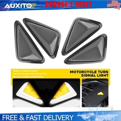 Luz de señalización de giro delantera de montaje empotrado blanca + amarilla para Honda 600RR 04-13 4-20X Foto 1 de 4