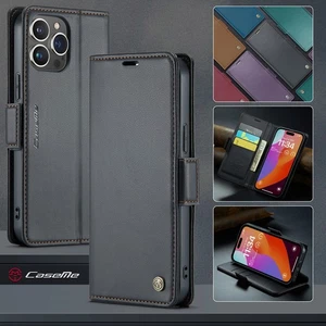 Leder Hülle Für iPhone 16 16E 15 14 13 12 11 Pro Max XS Handy Tasche Schutz Case - Picture 1 of 78