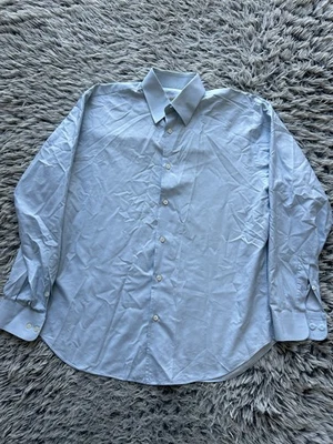 Camisa Brioni Para Hombres Mediana Azul Manga Larga Camisa de Vestir con Botones Diseñador Italia Foto 1 de 4