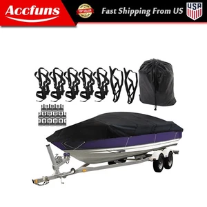 New 210D Trailerable Boat Cover 12-18Ft Boat for Jon Cover Beam Width up to 56in - Picture 1 of 10
