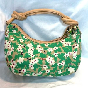 Lilly Pulitzer Grün Khaki Blumen Hobo Handtasche Tasche Preppy Vintage Purse - Bild 1 von 7
