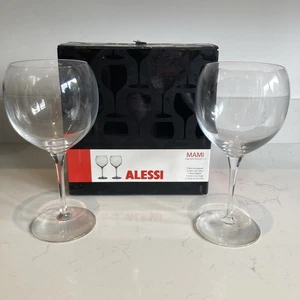 Alessi Mami Xl 2 Red Wine Glasses Stefano Giovannoni 2013 Sg119/0s2 Excellent - Picture 1 of 13