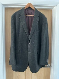 Marks and Spencer Moon Tweed Blazer Men's 48L Dark Green Check Worsted Used Once - Picture 1 of 13